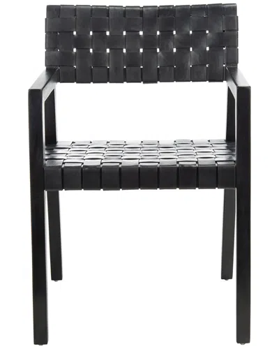 Safavieh Cire Leather Dining Chair In Black