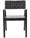 Safavieh Cire Leather Dining Chair In Black