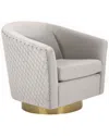 Safavieh Clara Quilted Swivel Tub Chair In Brown