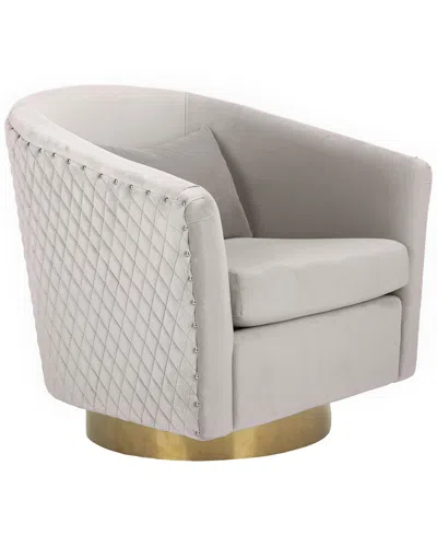 Safavieh Clara Quilted Swivel Tub Chair In Brown