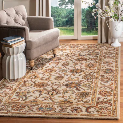 Safavieh Classic Hand Made Area Rug, Ivory / Ivory Traditional Style Non-shedding In Nude