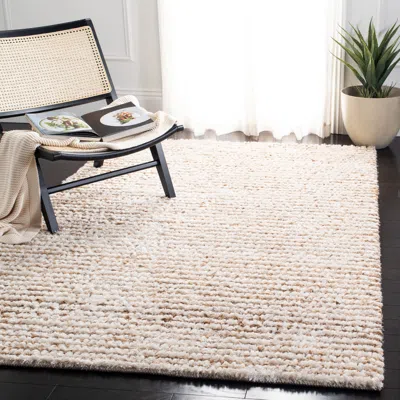 Safavieh Classic Shag Hand Made Area Rug, White / Beige Shag Flokati Style Non-shedding In Neutral