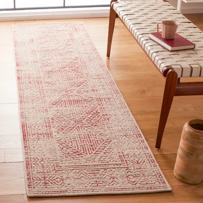Safavieh Classic Vintage Hand Made Area Rug, Beige / Red Bohemian Style Non-shedding In Pink