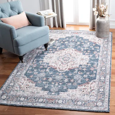 Safavieh Classic Vintage Hand Made Area Rug, Light Blue / Rust Traditional Style Non-shedding