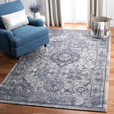 Safavieh Classic Vintage Hand Made Area Rug, Navy / Sage Traditional Style Non-shedding In Blue