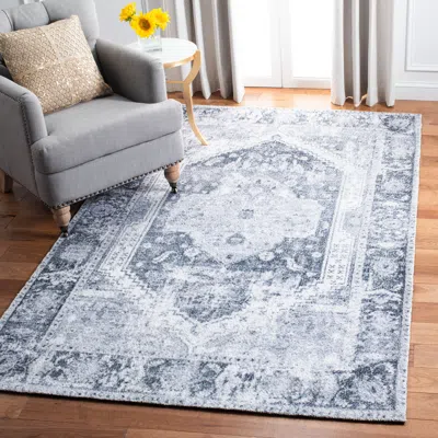 Safavieh Classic Vintage Hand Made Area Rug, Silver / Dark Grey Traditional Style Non-shedding In Blue