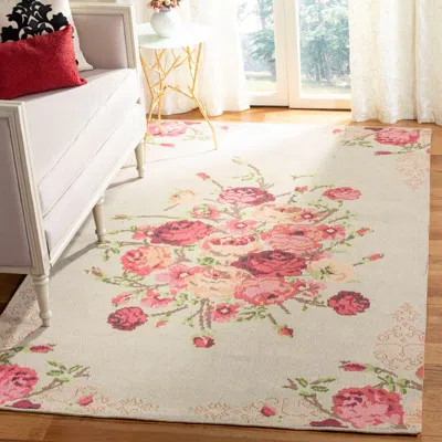 Safavieh Classic Vintage Machine Made Area Rug, Beige / Red Country Floral Style Easy Care In Neutral