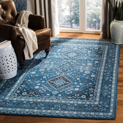 Safavieh Classic Vintage Machine Made Area Rug, Blue / Charcoal Traditional Style Easy Care