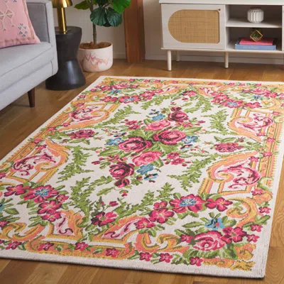 Safavieh Classic Vintage Machine Made Area Rug, Ivory / Rose Traditional Style Easy Care In Multi