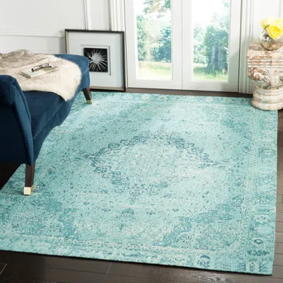 Safavieh Classic Vintage Machine Made Area Rug, Teal Traditional Style Easy Care In Blue