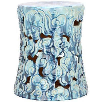 Safavieh Cloud Blue Glazed Ceramic Garden Stool