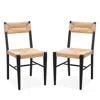 Safavieh Cody Rattan Dining Chairs, Set Of 2, Black/natural In Yellow