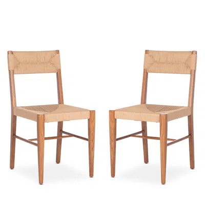 Safavieh Cody Rattan Dining Chairs, Set Of 2, Natural In Neutral
