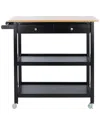 Safavieh Cohyn Black 2 Drawer 2 Shelf Kitchen Cart In Natural