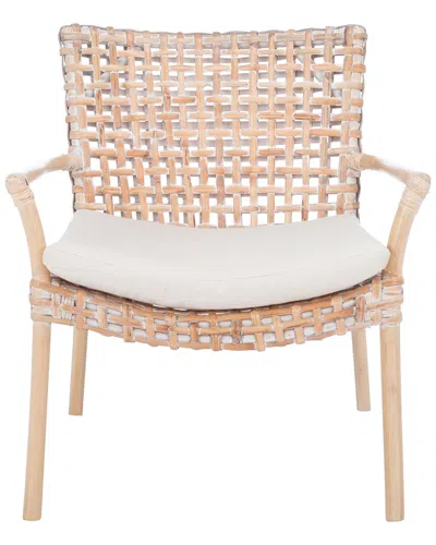 Safavieh Collette Rattan Accent Chair With Cushion In Neutral