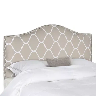 Safavieh Connie Upholstered Headboard W/nail-head Trim In Gray