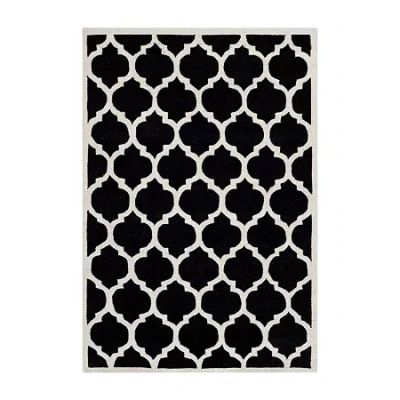 Safavieh Connor Geometric Hand Tufted Wool Rug In Black
