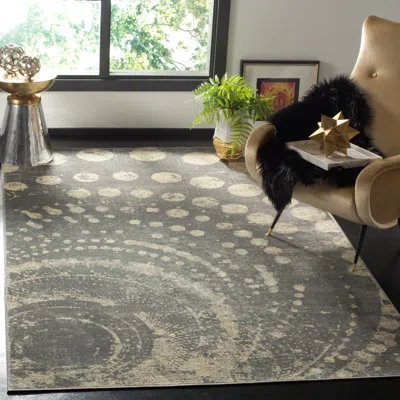 Safavieh Constellation Vintage Machine Made Non-slip Area Rug, Light Grey / Multi Contemporary Style Easy Car In Gray