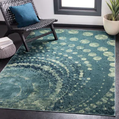 Safavieh Constellation Vintage Machine Made Non-slip Area Rug, Turquoise / Multi Contemporary Style Easy Care In Green