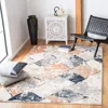 Safavieh Coppertone Machine Made Area Rug, Ivory / Navy Contemporary Style Easy Care In Gray