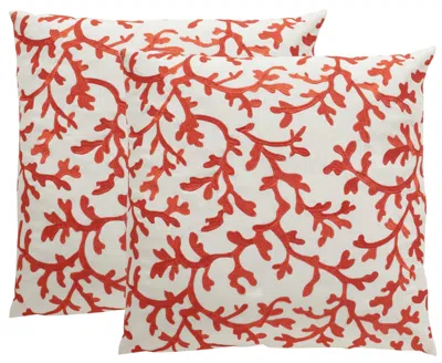 Safavieh Coral All Over Pillow In Red