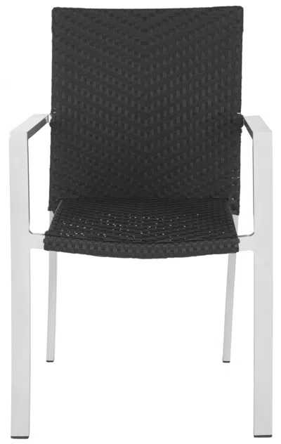 Safavieh Cordova Indoor-outdoor Stacking Arm Chair In Black