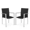 Safavieh Cordova Indoor/outdoor Stacking Arm Chairs, Set Of 2 In Black