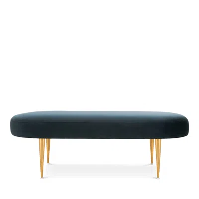 Safavieh Corinne Velvet Oval Bench In Navy