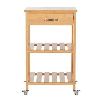 Safavieh Corteau Wood-top Kitchen Cart In Brown