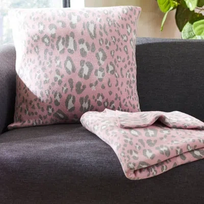 Safavieh Cotton Animal Print Throw Pillow In Pink