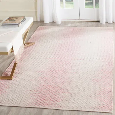Safavieh Cotton Kilim Hand Made Area Rug, Light Pink / Ivory Contemporary Style Non-shedding