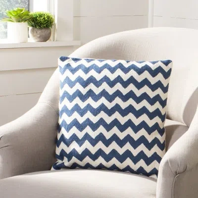 Safavieh Cotton Throw Pillow In Navy Blue