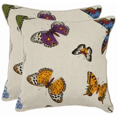 Safavieh Cotton Throw Pillow In Yellow;pink;cream;multi
