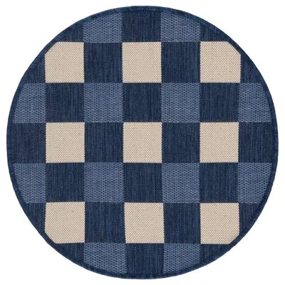 Safavieh Courtyard 6443 Geometric Indoor/outdoor Area Rug In Navy,beige