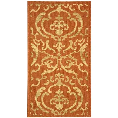 Safavieh Courtyard Allover Scrolls Indoor/outdoor Rectangular Rugs In Brown