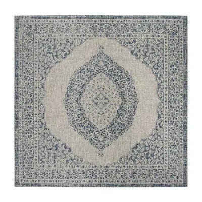 Safavieh Courtyard Collection Adria Oriental Indoor/outdoor Square Area Rug In Multi