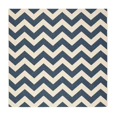Safavieh Courtyard Collection Cennetig Chevron Indoor/outdoor Square Area Rug In Multi