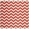 Safavieh Courtyard Collection Cennetig Chevron Indoor/outdoor Square Area Rug In Red