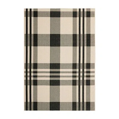 Safavieh Courtyard Collection Cori Plaid Indoor/outdoor Area Rug In Black