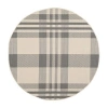 Safavieh Courtyard Collection Cori Plaid Indoor/outdoor Round Area Rug In Gray
