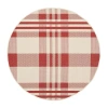 Safavieh Courtyard Collection Cori Plaid Indoor/outdoor Round Area Rug In Red