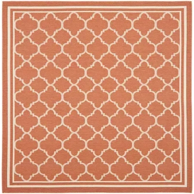 Safavieh Courtyard Collection Crispian Geometric Indoor/outdoor Square Area Rug In Red
