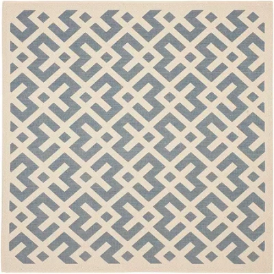 Safavieh Courtyard Collection Darrin Geometric Indoor/outdoor Square Area Rug In Blue