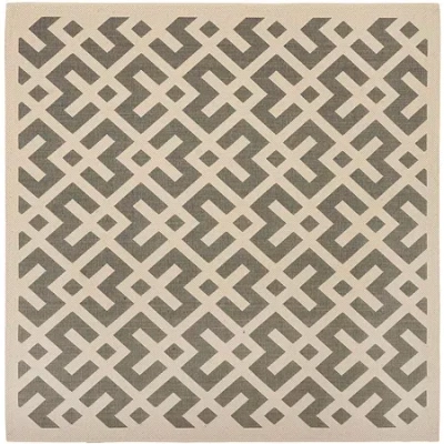 Safavieh Courtyard Collection Darrin Geometric Indoor/outdoor Square Area Rug In Gray