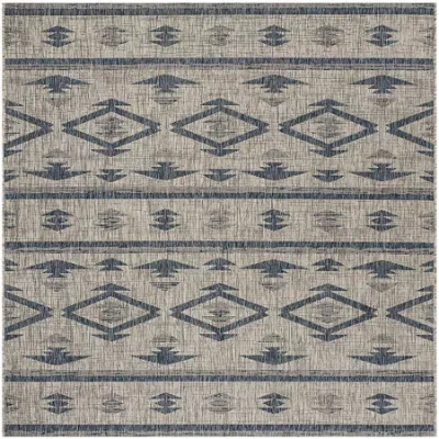 Safavieh Courtyard Collection Easton Geometric Indoor/outdoor Square Area Rug In Multi