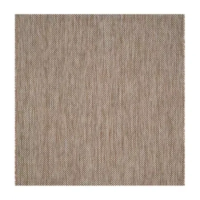 Safavieh Courtyard Collection Flora Geometric Indoor/outdoor Square Area Rug In Black