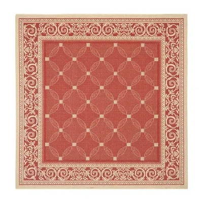 Safavieh Courtyard Collection Frona Oriental Indoor/outdoor Square Area Rug In Red