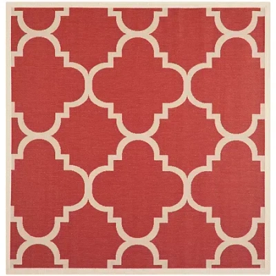 Safavieh Courtyard Collection Gina Geometric Indoor/outdoor Square Area Rug In Red