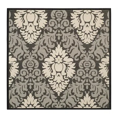 Safavieh Courtyard Collection Louise Damask Indoor/outdoor Square Area Rug In Multi