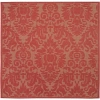Safavieh Courtyard Collection Louise Damask Indoor/outdoor Square Area Rug In Red